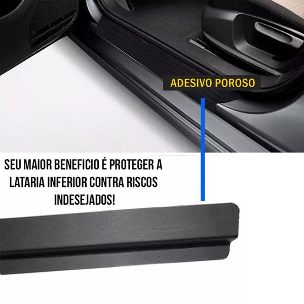 Imagem de Kit 8 Peças Adesivo Soleira Porta Hb20 2013 2014 2015 2016 2017 2018 2019 - Preto