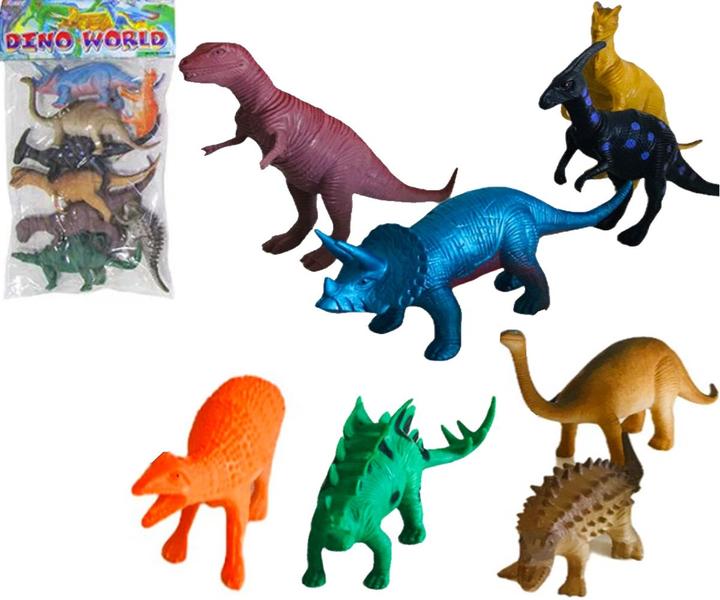 Imagem de Kit 8 Peças Dinossauros Brinquedo Infantil Dino World