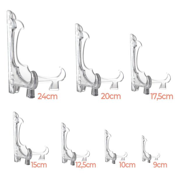 Imagem de Kit  8 Peças Suporte P/ Pratos Acrílico Transparente 12,5cm