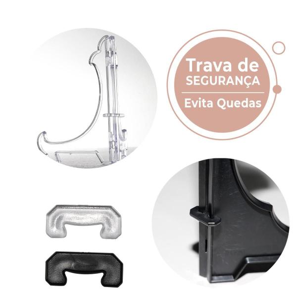 Kit 8 Peças Suporte Para Pratos Acrílico Transparente 17,5Cm Imagem de Kit 8 Peças Suporte Para Pratos Acrílico Transparente 17,5Cm