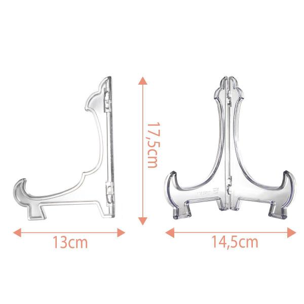 Kit 8 Peças Suporte Para Pratos Acrílico Transparente 17,5Cm Imagem de Kit 8 Peças Suporte Para Pratos Acrílico Transparente 17,5Cm