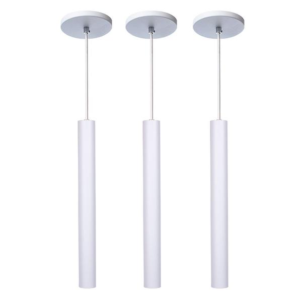 Imagem de Kit 8 Pendente Luminária Tubo Branco 30 Cm