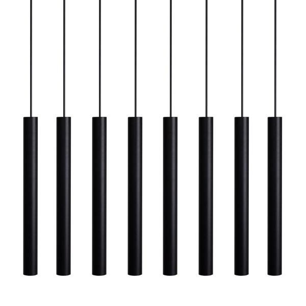 Imagem de Kit 8 Pendente Luminária Tubo Preto 40 Cm