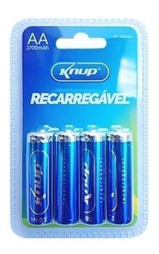 Imagem de Kit 8 Pilhas Aa Recarregável 2700 Mah Knup