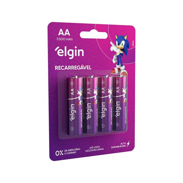 Imagem de Kit 8 Pilhas Aa Recarregável Elgin 2500 Mah