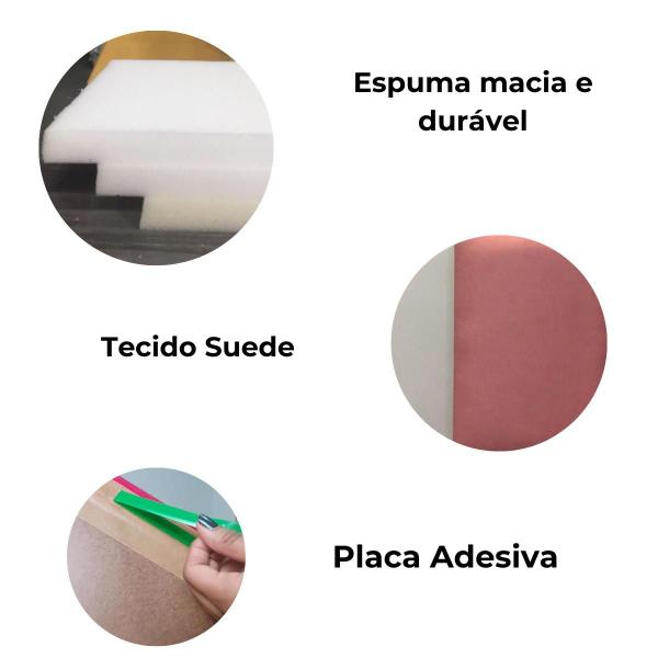 Imagem de Kit 8 Placas 30x40 Adesivas Cabeceira Estofada Modulada Tecido Suede E Facto Dunas Cama Box Casal