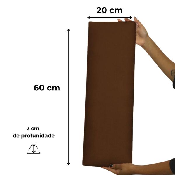 Imagem de Kit 8 Placas Adesiva Modulada Cabeceira - Módulo 20x60 P/ Cama Box Casal Queen