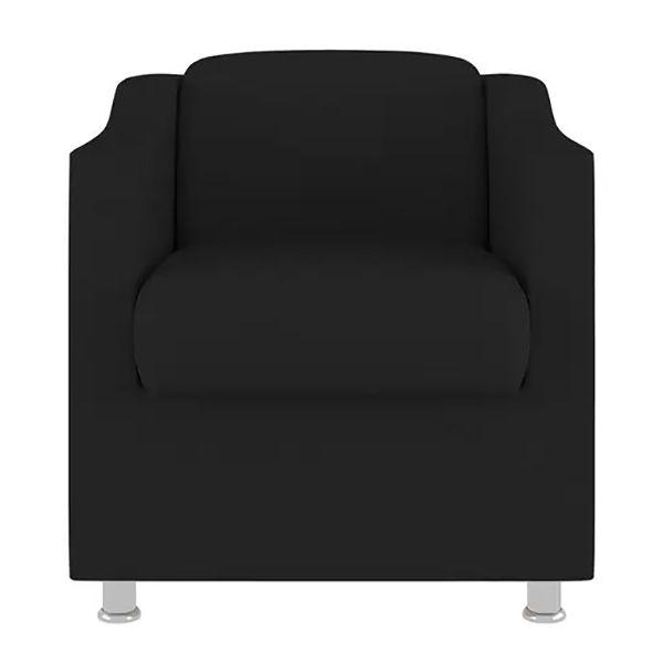 Imagem de Kit 8 Poltronas Decorativa Bia Matérial Sintético Preto - TWdecora