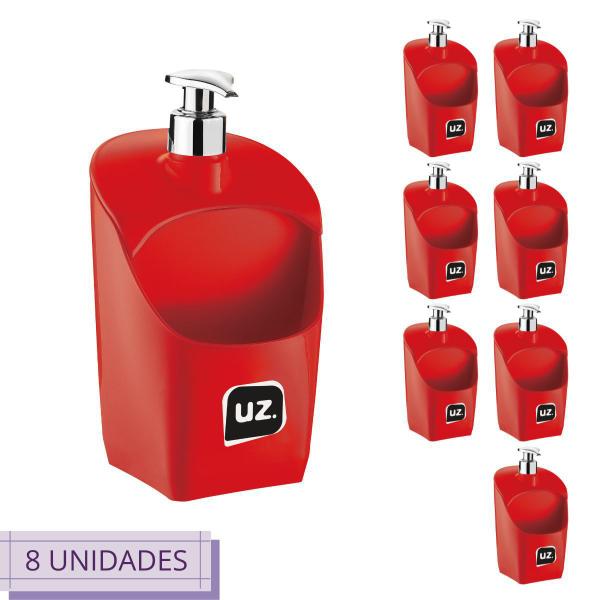 Imagem de Kit 8 Porta Sabão Líquido Vermelho C válvula Metalizada UZ