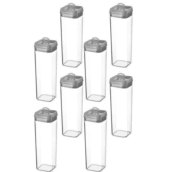 Kit 8 Pote Hermético P/ Alimentos Multiuso c/ Trave 2L - Brinox Imagem de Kit 8 Pote Hermético P/ Alimentos Multiuso c/ Trave 2L