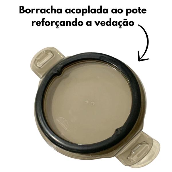 Imagem de Kit 8 Pote Hermético Vedação Trava Mais 550ml Com Escorredor Multiuso Cozinha Empilhável