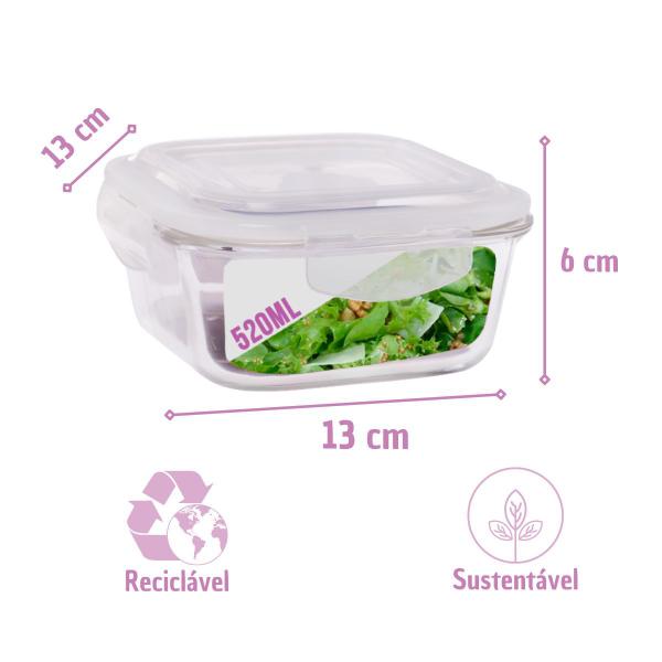 Kit 8 Pote Vidro Hermético Marmita Mantimento 4 Travas 520ml - QUALITY HOUSE Imagem de Kit 8 Pote Vidro Hermético Marmita Mantimento 4 Travas 520ml
