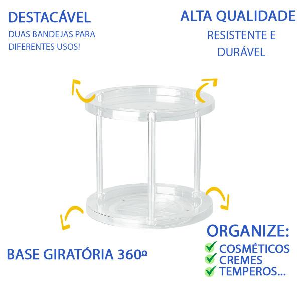 Imagem de Kit 8 Potes Hermetic Quadrado 4und 180ML + 4und 340ML + Organizador Redondo 23cm