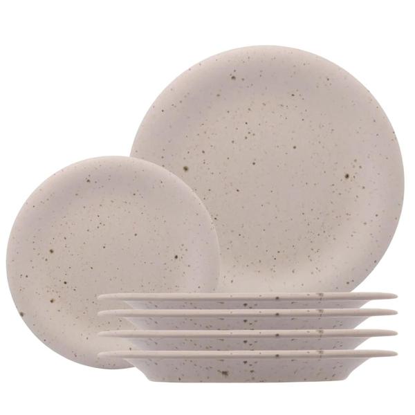 Kit 8 Pratos Raso E Sobremesa Wolff Ceramico Mist - Branco Imagem de Kit 8 Pratos Raso E Sobremesa Wolff Ceramico Mist - Branco