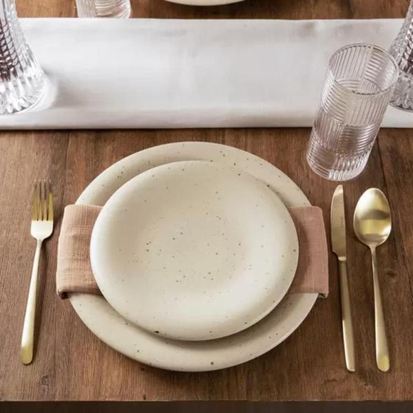 Kit 8 Pratos Raso E Sobremesa Wolff Ceramico Mist - Branco Imagem de Kit 8 Pratos Raso E Sobremesa Wolff Ceramico Mist - Branco