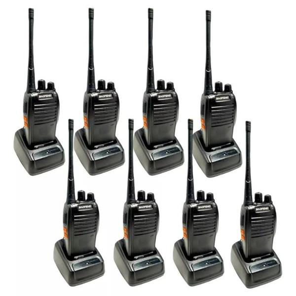 Imagem de Kit 8 Rádio Uhf 16 Canais Comunicador Walktalk Bf-777S Fone