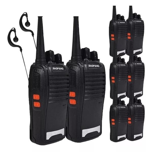 Imagem de Kit 8 Rádio Uhf 16 Canais Comunicador Walktalk Bf-777s Fone