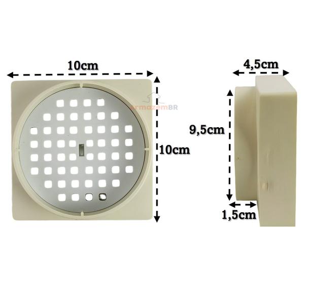 Kit 8 Ralo Oculto Invisível Quadrado 10x10cm Plástico Com Tela Para Banheiro - AMZ Imagem de Kit 8 Ralo Oculto Invisível Quadrado 10x10cm Plástico Com Tela Para Banheiro - AMZ