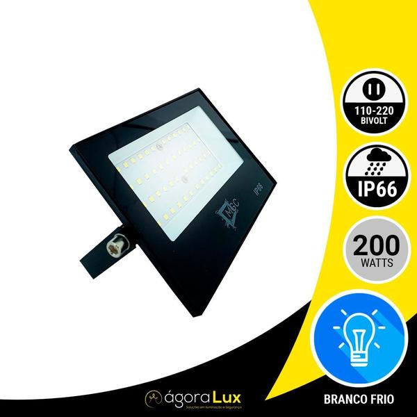 kit 8 Refletor Led Holofote 200w Branco Frio A Prova D'Agua Uso Externo Alta Potência Bivolt - MGC Imagem de kit 8 Refletor Led Holofote 200w Branco Frio A Prova D'Agua Uso Externo Alta Potência Bivolt