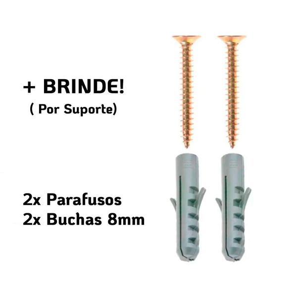 Imagem de Kit 8 Suporte Mão Francesa Cantoneira 30Cm Branca