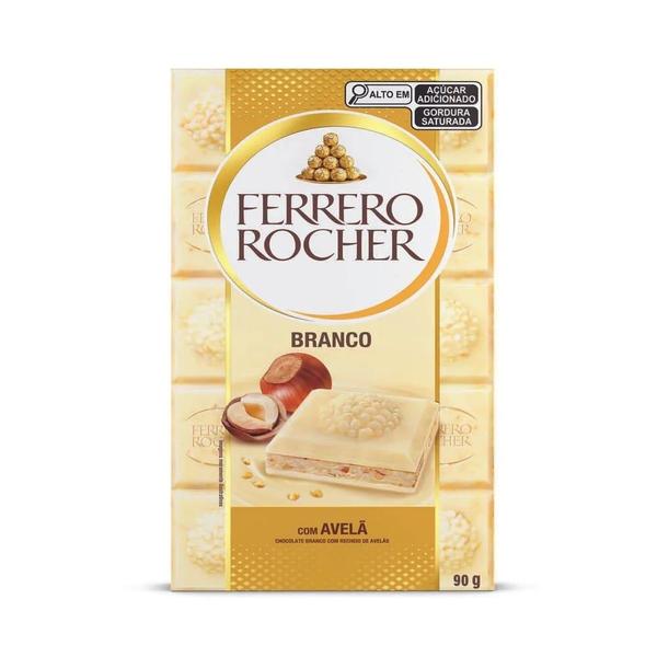 Imagem de Kit 8 Tablete Ferrero Rocher Chocolate Branco 90g Ferrero