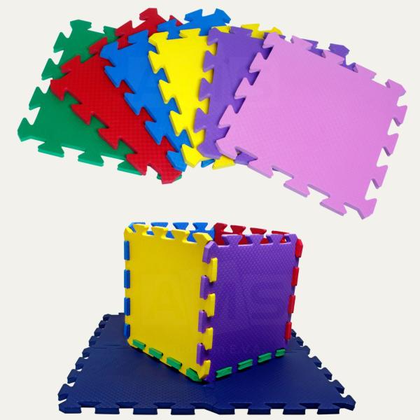 Imagem de Kit 8 tapete infantil emborrachado 50x50 20mm tatame eva