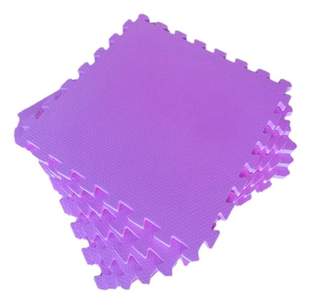 Kit 8 Tatames Tapetes EVA 50x50x2cm 20mm Lilás Imagem de Kit 8 Tatames Tapetes EVA 50x50x2cm 20mm Lilás