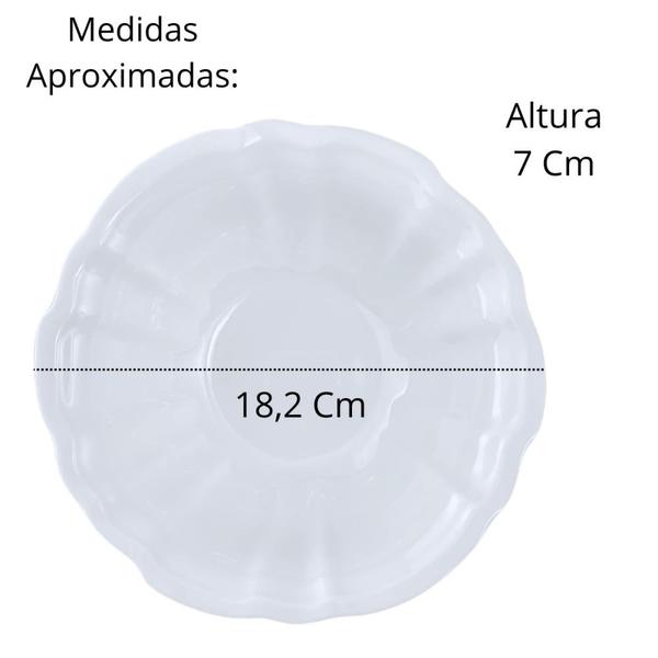 Imagem de Kit 8 Tigelas Cumbuca Redondas Pequenas Formato Flor Delicado 650 Ml Brancas para Salada e Fruteira Melamina  Bestfer 