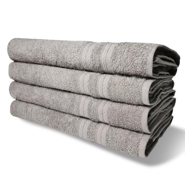 Imagem de Kit 8 Toalhas de Banho Itália Soft 100% Algodão 430g/m 80x150cm Cinza