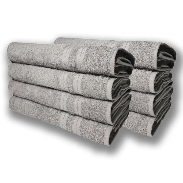 Imagem de Kit 8 Toalhas de Banho Itália Soft 100% Algodão 430g/m 80x150cm Cinza