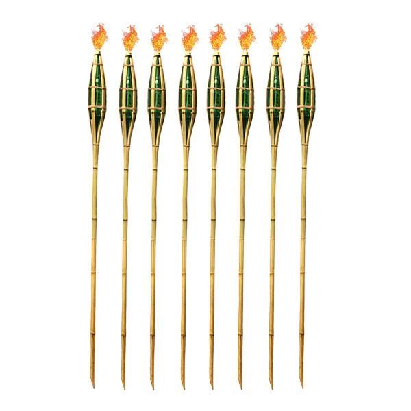 Imagem de Kit 8 Tochas De Bambu Iluminação Decoração Tocha Luau