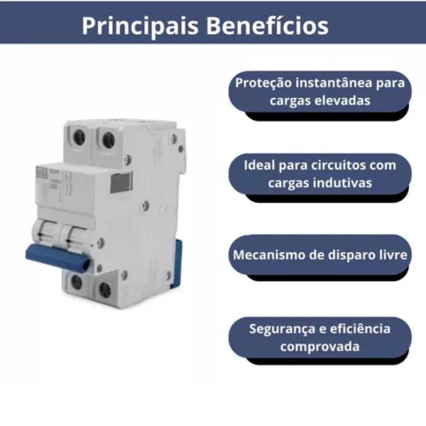 Imagem de Kit 8 unidades - weg disjuntor bipolar 20a curva c c20 mini din 5ka mdwp