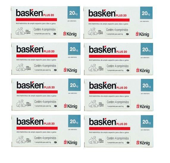 Imagem de Kit 8 Vermífugo Basken Plus 20 Antiparasitário 5Kg Konig