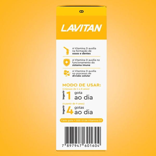 Imagem de Kit 8 Vitamina D Lavitan Gotas 500UI Sabor Limão 10Ml- Cimed