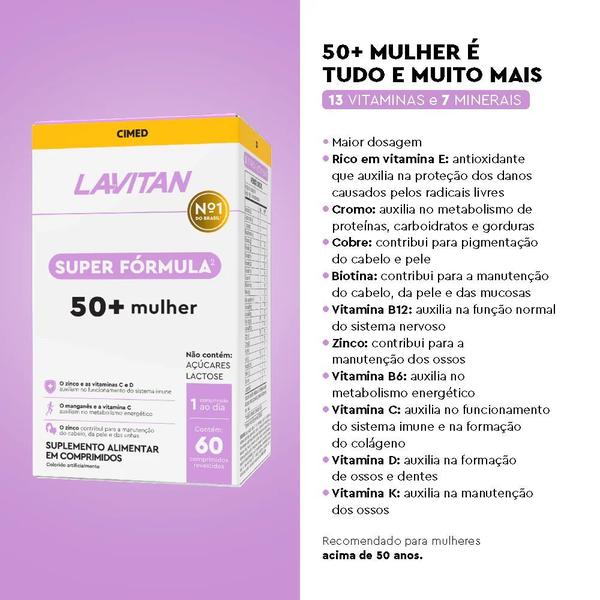 Imagem de Kit 8 Vitamina Lavitan 50+ Mulher Super Fórmula 60Cps- Cimed