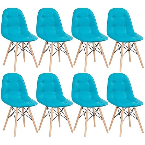 Imagem de Kit - 8 X Cadeiras Estofadas Eames Eiffel Botonê -  Tiffany