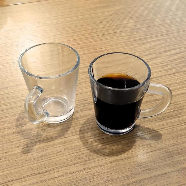 Imagem de Kit 8 Xicara Caneca Copo De Vidro Transparente Café Chá Cappuccino Alça 70ml