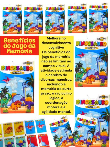 Imagem de Kit 80 Jogo Da Memoria Dinossauros Infantil P/ Kit Festa Lembrancinha Aniversario Prenda Quermesse