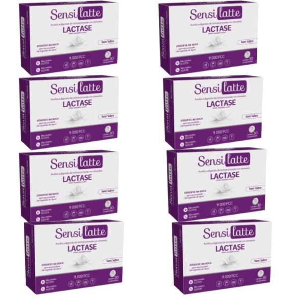 Imagem de Kit 8un Sensilatte Lactase Sem Sabor 30Cpr - Prati