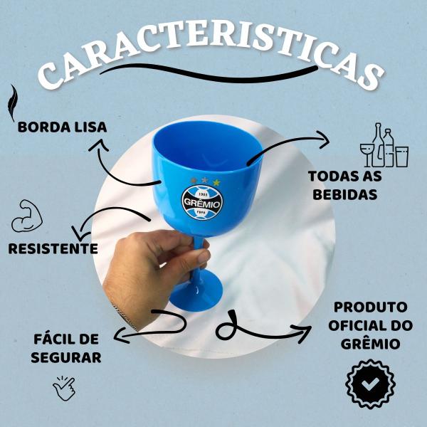 Imagem de Kit 8Un Taça Copo Gin Drinks Coquetéis Bebidas 580ml Festa Time Grêmio Azul Oficial