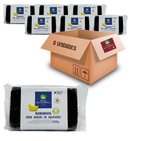 Imagem de Kit 8Und Bananada Natural S Lourenço S/ Adic. Açucar 200G