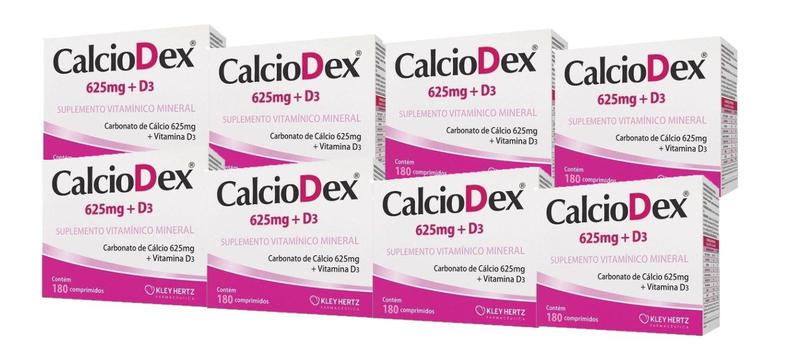 Imagem de Kit 8x Calciodex 625mg + D3 C/180 Comprimidos - Kley Hertz