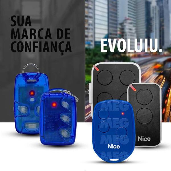 Imagem de Kit 8x Controles Remoto Transmissor Linear Tx 3 Botões Azul