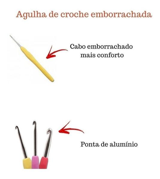 Kit 9 Agulhas Crochê Cabo Emborrachado Soft - Levolpe Imagem de Kit 9 Agulhas Crochê Cabo Emborrachado Soft