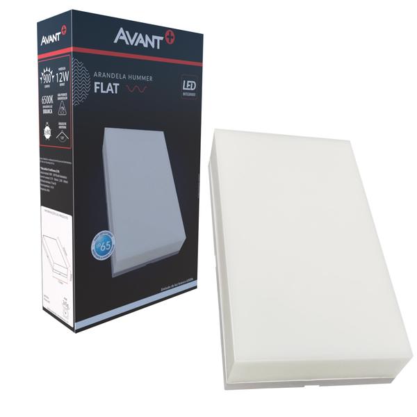 Kit 9 Arandela Parede Externa Flat 12W Branco Frio 6500K IP65 - Avant Imagem de Kit 9 Arandela Parede Externa Flat 12W Branco Frio 6500K IP65