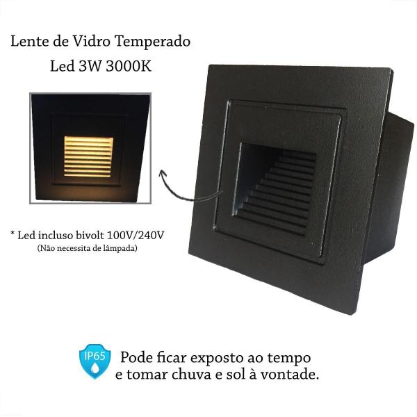 Imagem de Kit 9 Balizador Preto Embutir Parede Mini Externo Muro Lup76