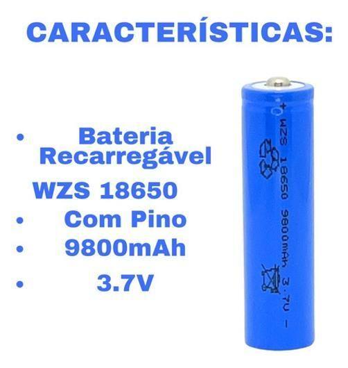 Imagem de Kit 9 Bateria18650 Li-Ion 9900Mah 4.2V Lanterna Tática Nova