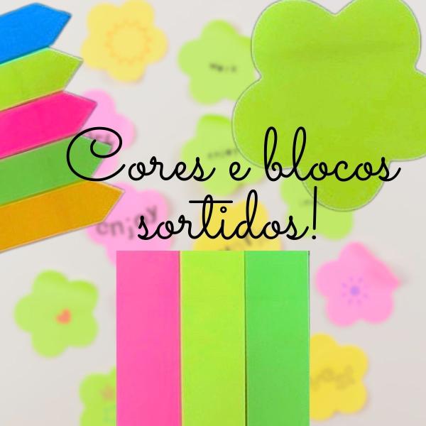 Imagem de Kit 9 Blocos De Notas Adesivos Colorido Neon Post-it 20 Folhas