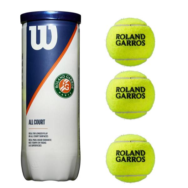 Imagem de Kit 9 Bolas De Tênis Wilson Roland Garros Pack 3 Tubos Itf