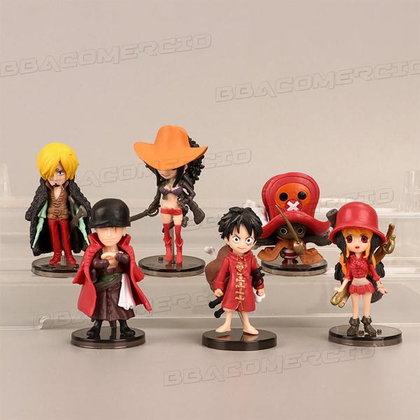 Imagem de Kit 9 Bonecos One Piece Action Figure Luffy Frank Chopper